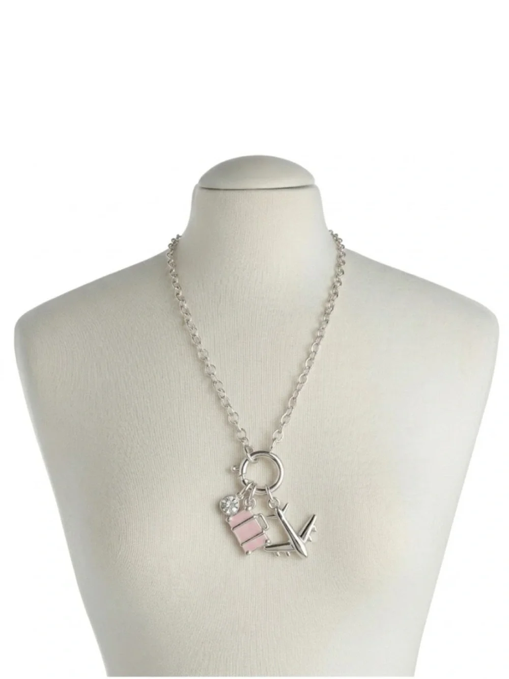 LC Lauren Conrad Silver Tone Travel Whimsy Charm Necklace (NWT)